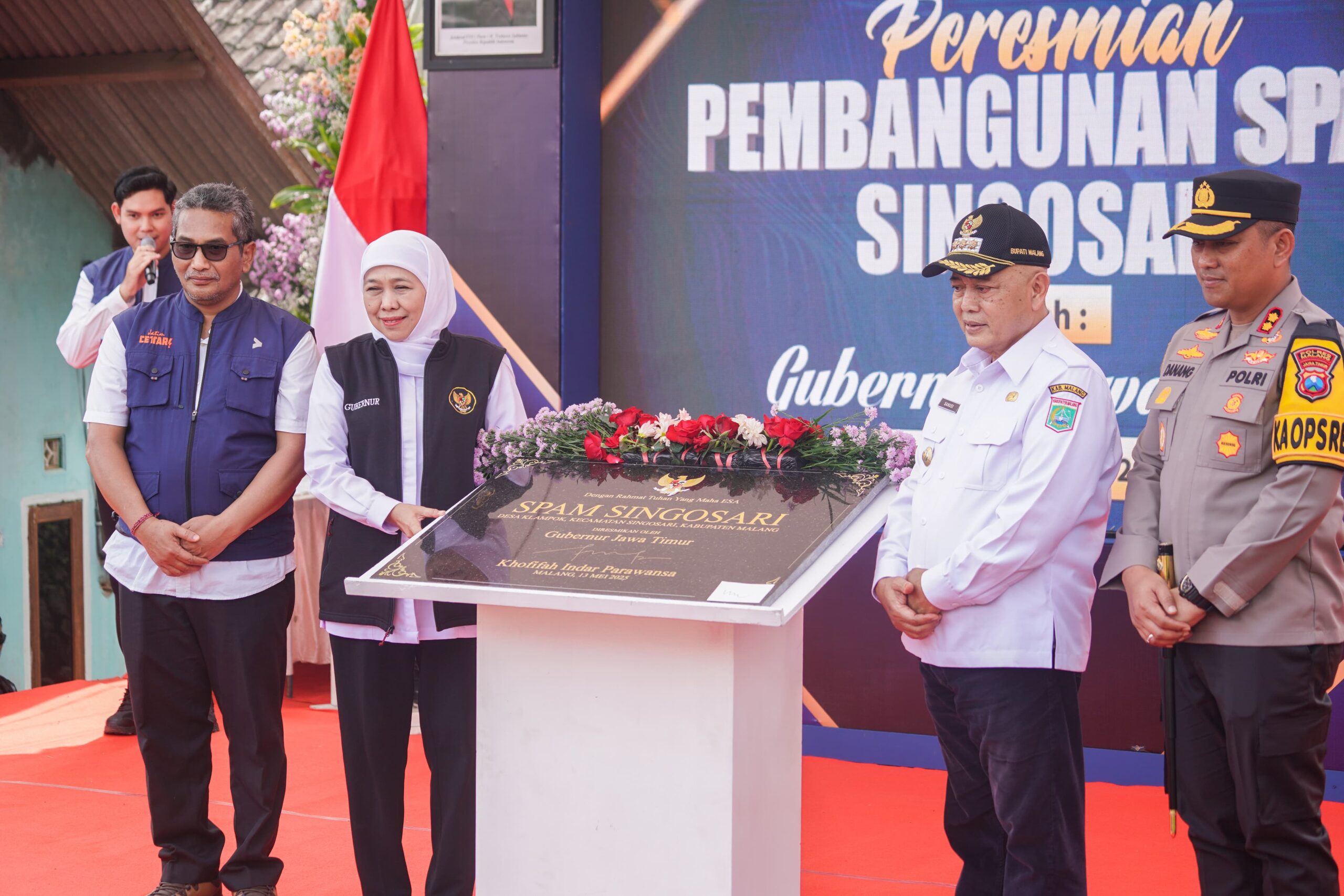 Gubernur Khofifah Resmikan SPAM, Ribuan Warga Singosari Malang Terbebas Krisis Air Bersih Saat Kemarau