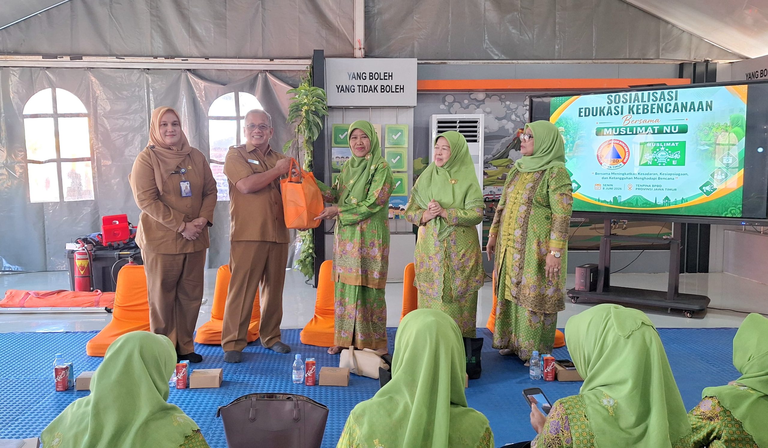 Ikuti Pembelajaran Kebencanaan, Muslimat NU Kunjungi Taman Edukasi Bencana BPBD Jatim